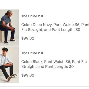 Selling Bonobo Wash2.0 chinos size 36X30 straight fit black and blue